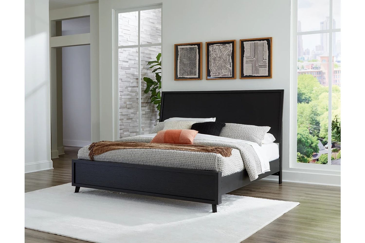 Danziar King Panel Bed In Black B1013B7