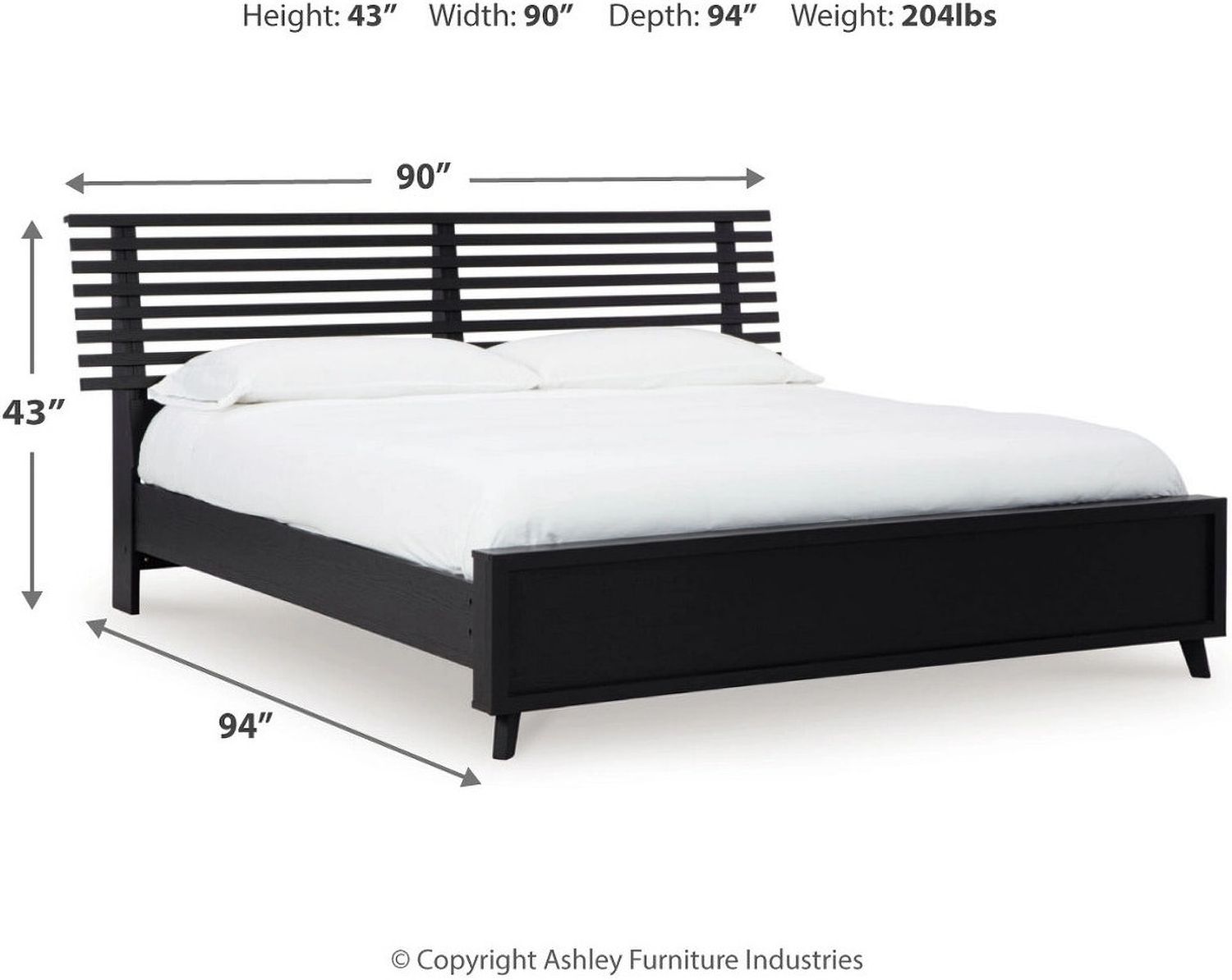 Danziar King Slat Panel Bed In Black B1013B9