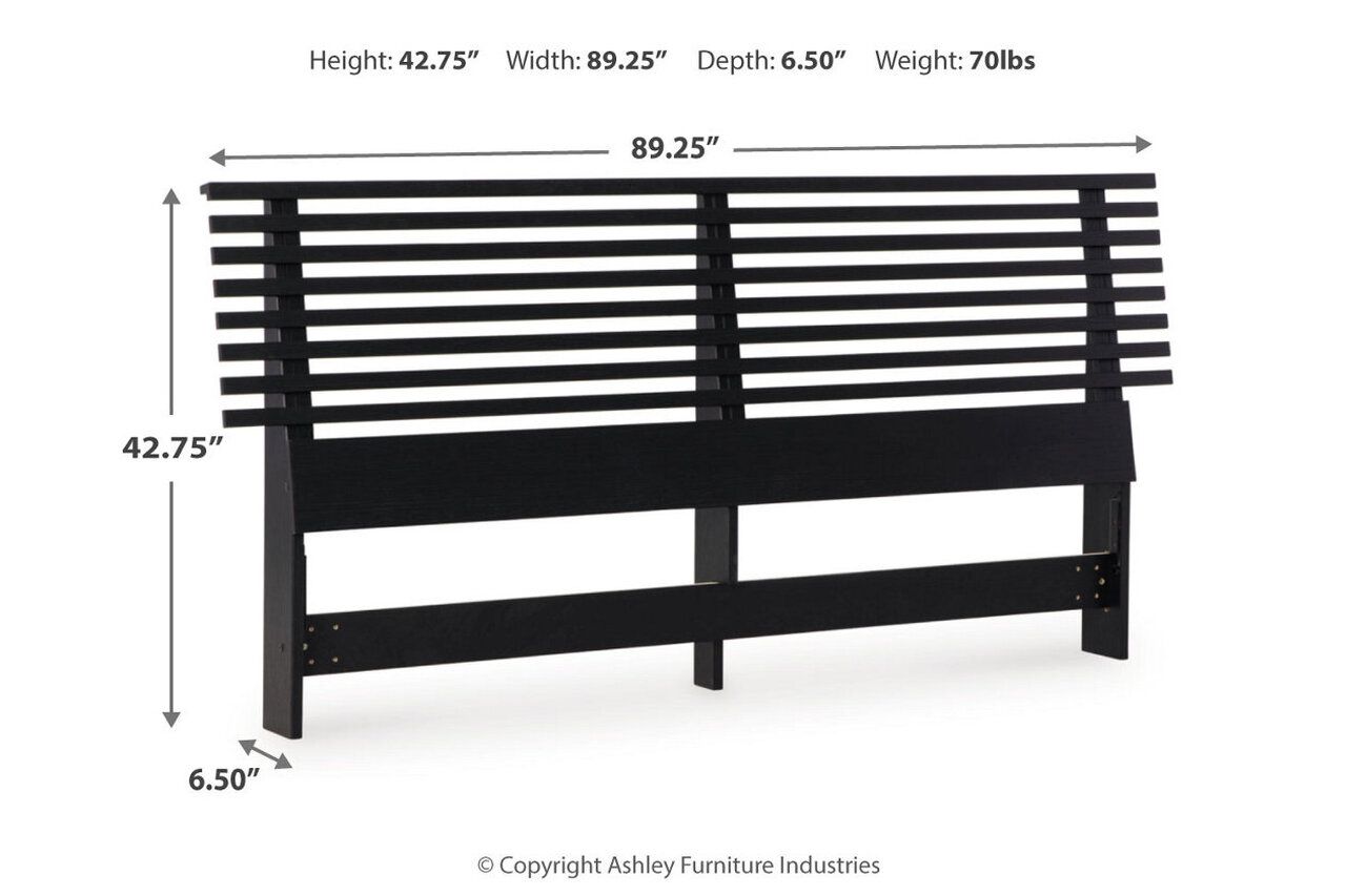 Danziar King Slat Panel Bed In Black B1013B9