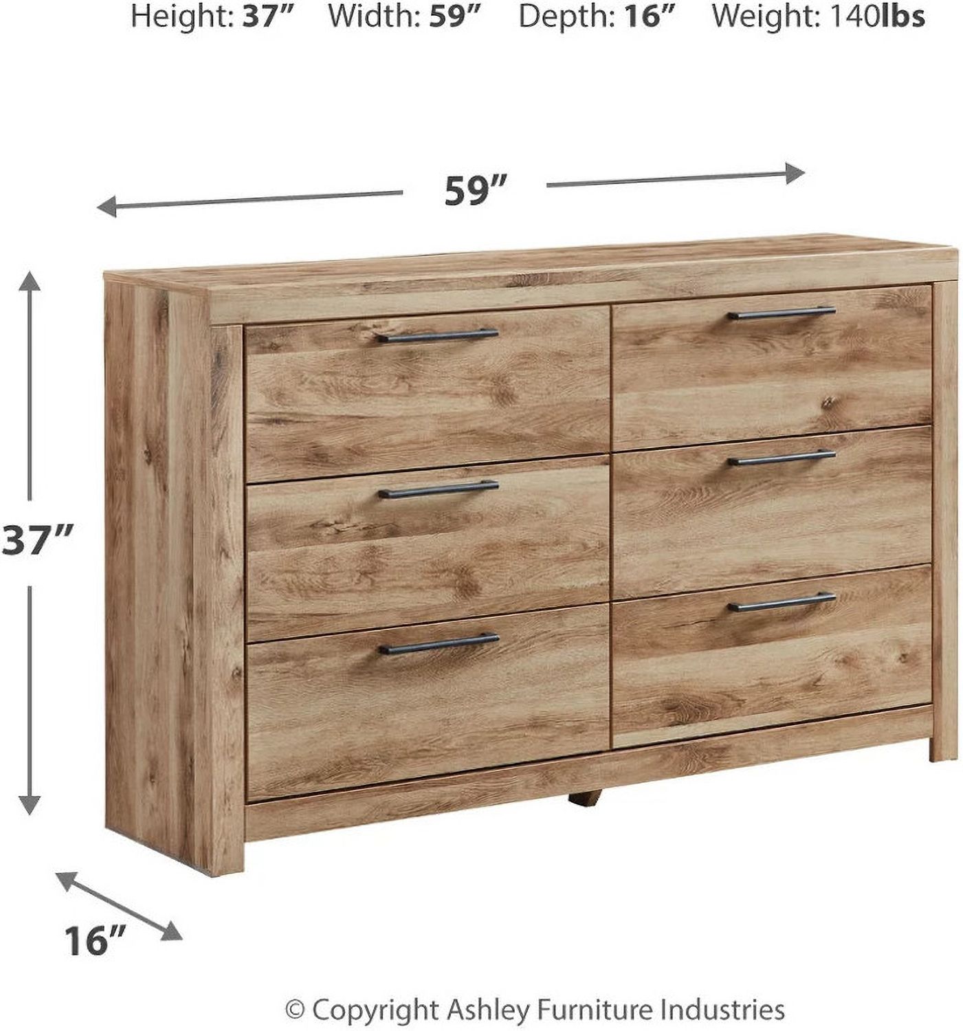 Hyanna Tan Six Drawer Dresser B105031