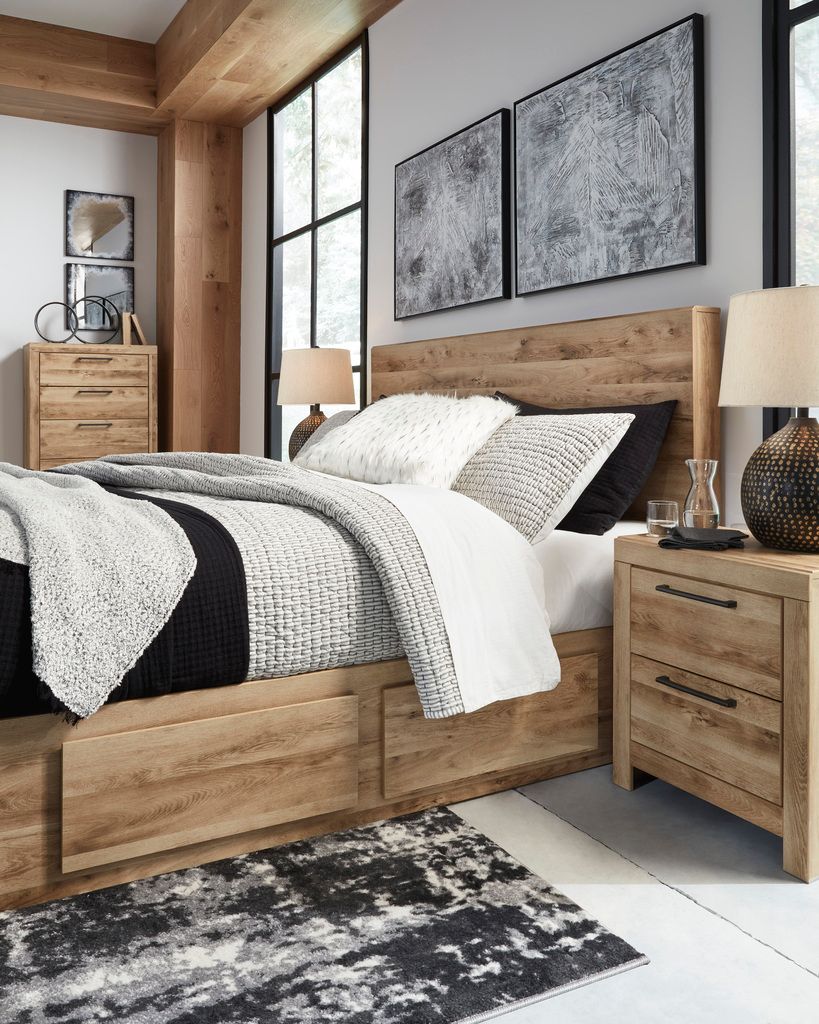 Hyanna Tan Brown King Panel Headboard Only B105058