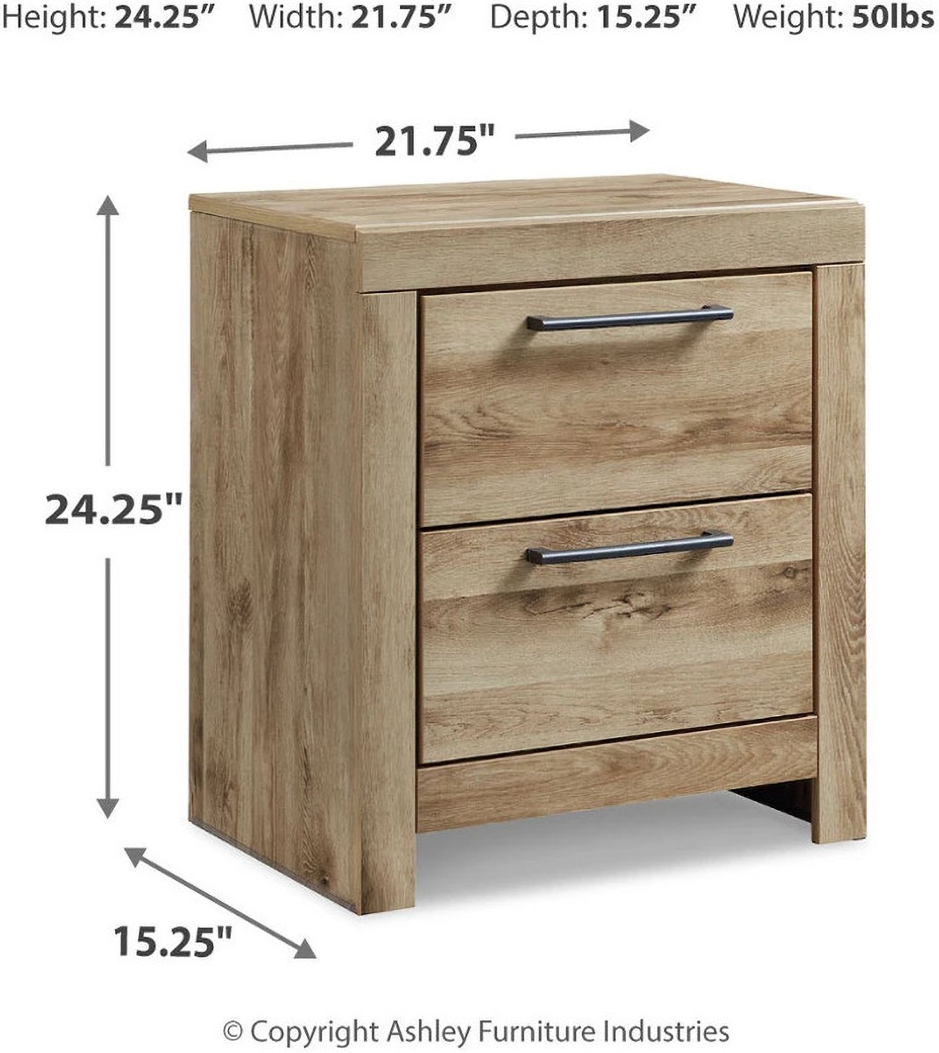 Hyanna Tan Two Drawer Nightstand B105092