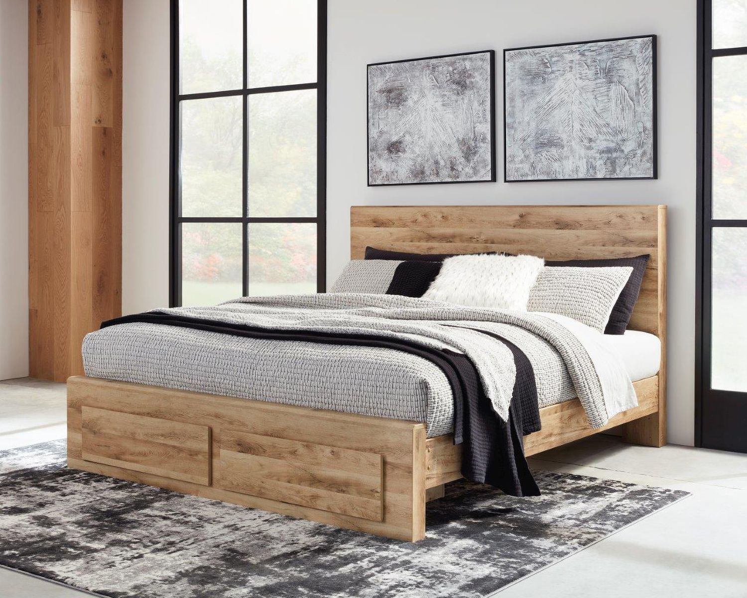 Hyanna Tan King Storage Platform Bed B1050B11