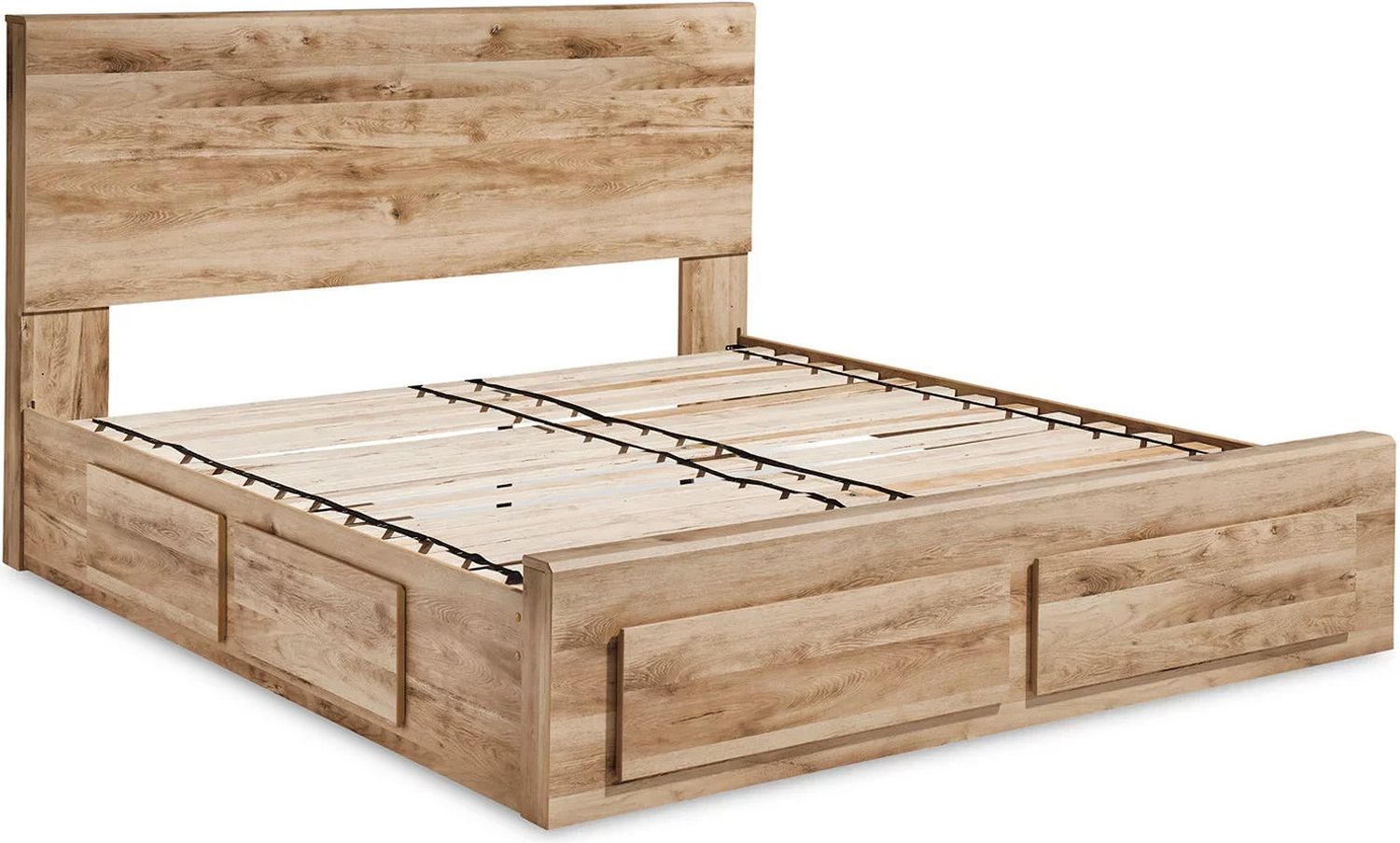 Hyanna King Panel Storage Bed with 2 Under Bed Storage Drawer In Tan B1050B13