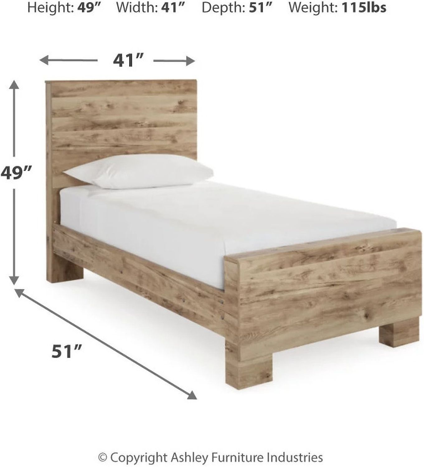 Hyanna Twin Panel Bed In Brown B1050B20