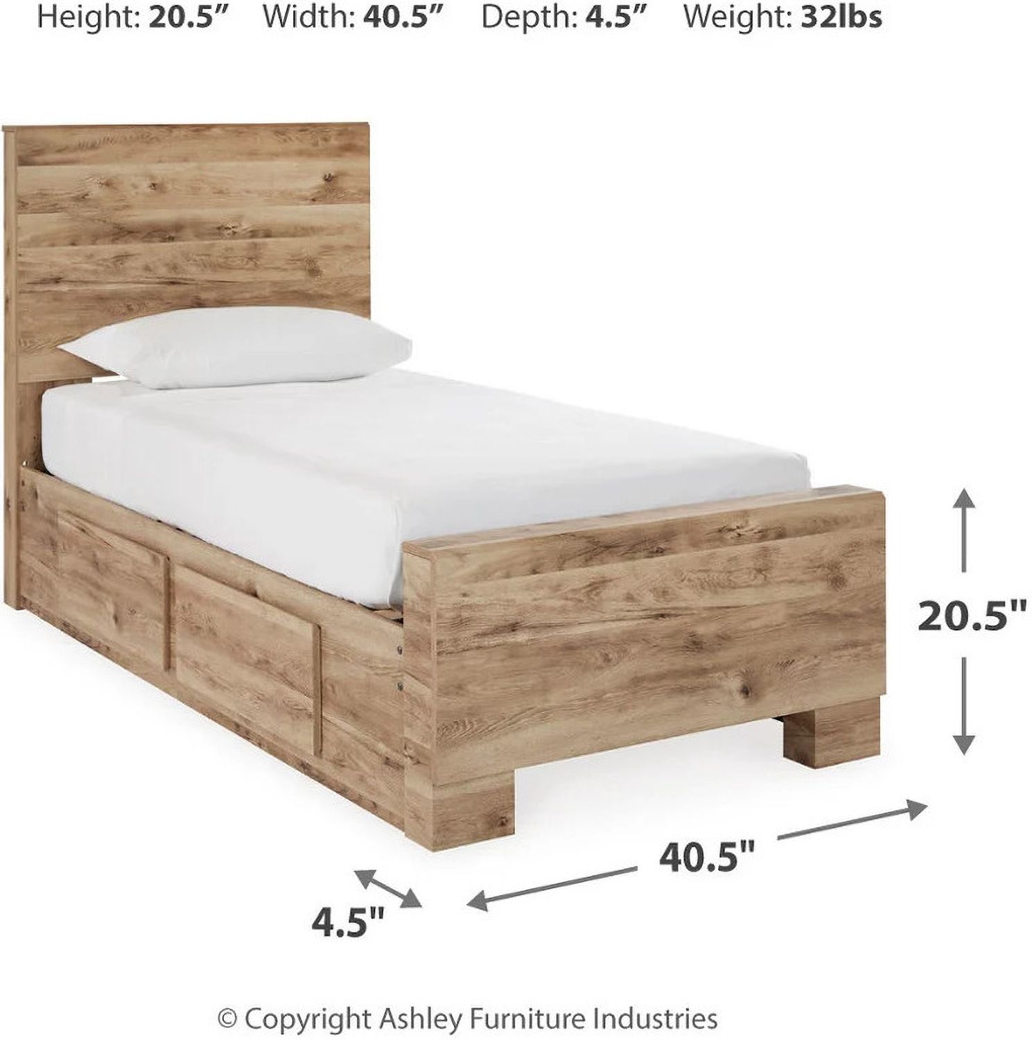 Hyanna Twin Panel Bed In Brown B1050B20