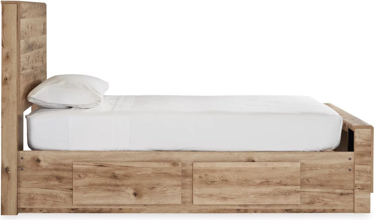 Hyanna Twin Panel Bed with 1 Side Storage In Brown B1050B24