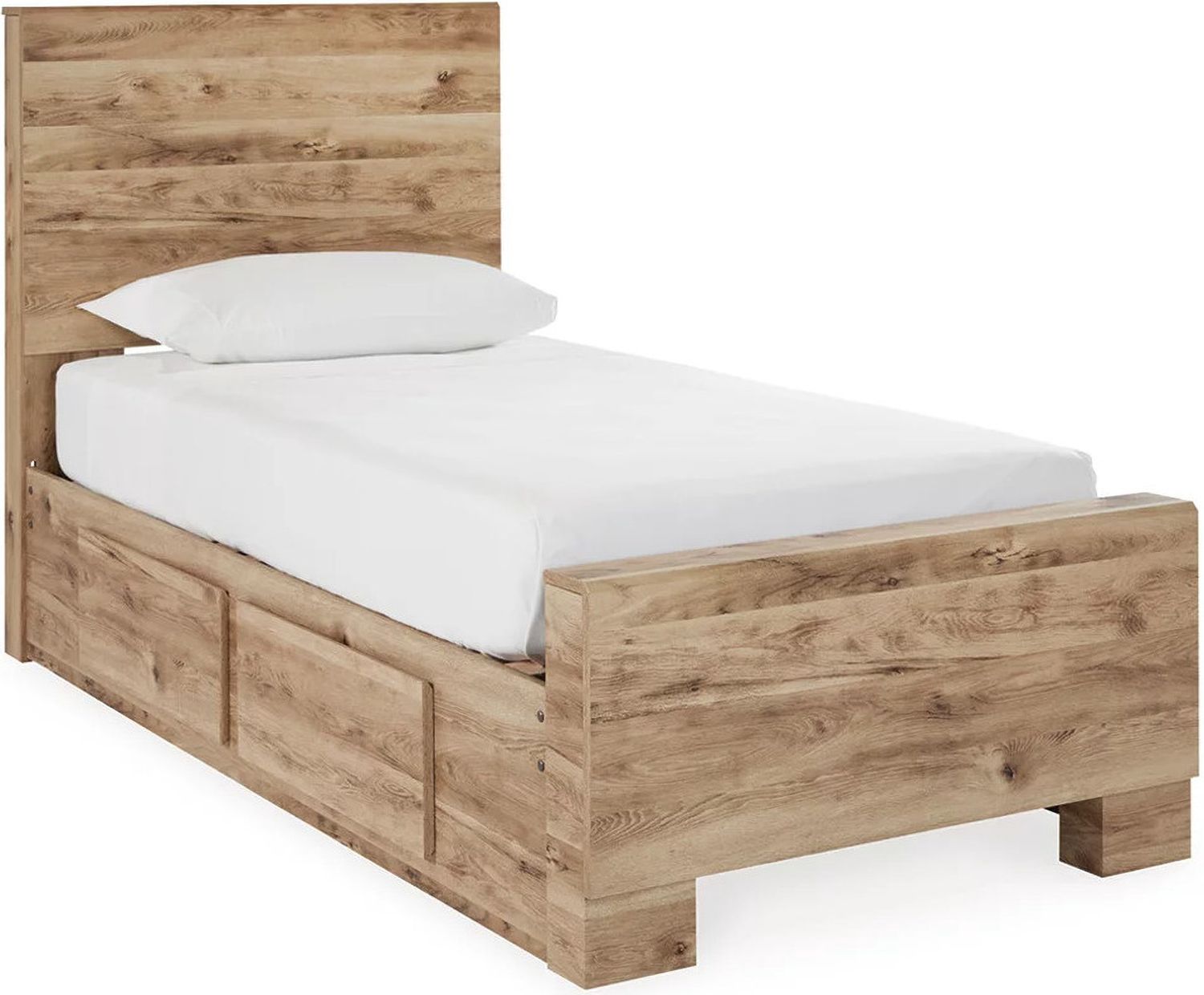 Hyanna Twin Panel Bed with 2 Side Storage In Brown B1050B28