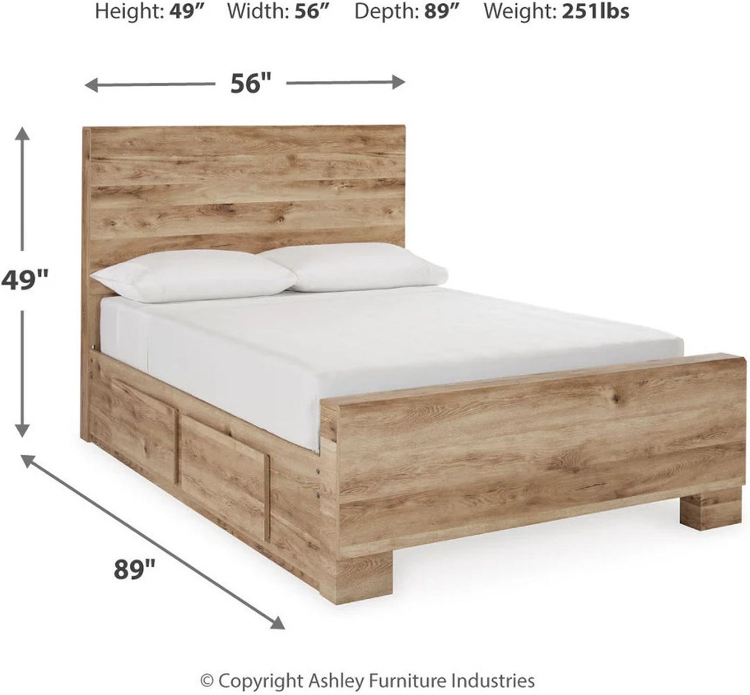 Hyanna Full Panel Bed with 2 Side Storage In Brown B1050B29