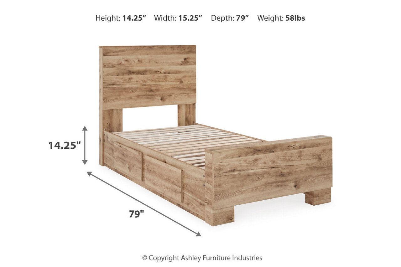 Hyanna Full Panel Bed with 2 Side Storage In Brown B1050B29