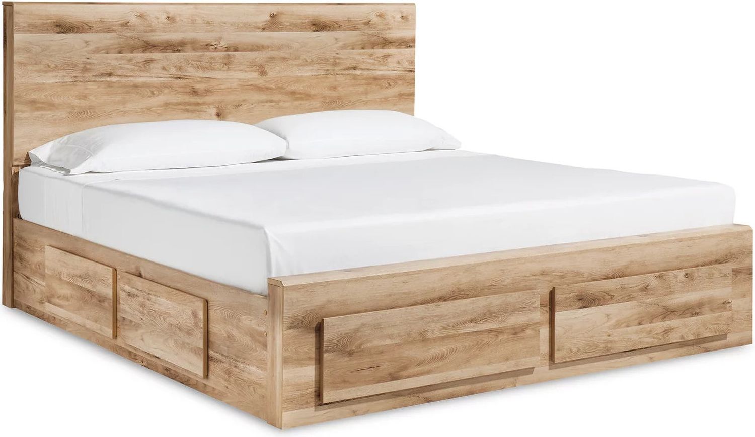 Hyanna Queen Panel Storage Bed with 2 Under Bed Storage Drawer In Tan B1050B8