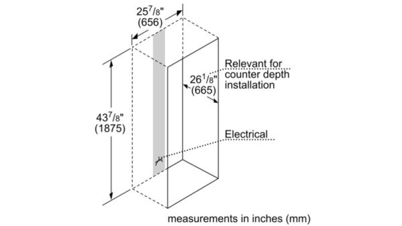 800 Series Free-standing fridge-freezer with freezer at bottom, glass door23.5'' B10CB80NVW
