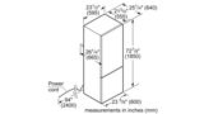 800 Series Free-standing fridge-freezer with freezer at bottom, glass door23.5'' B10CB80NVW