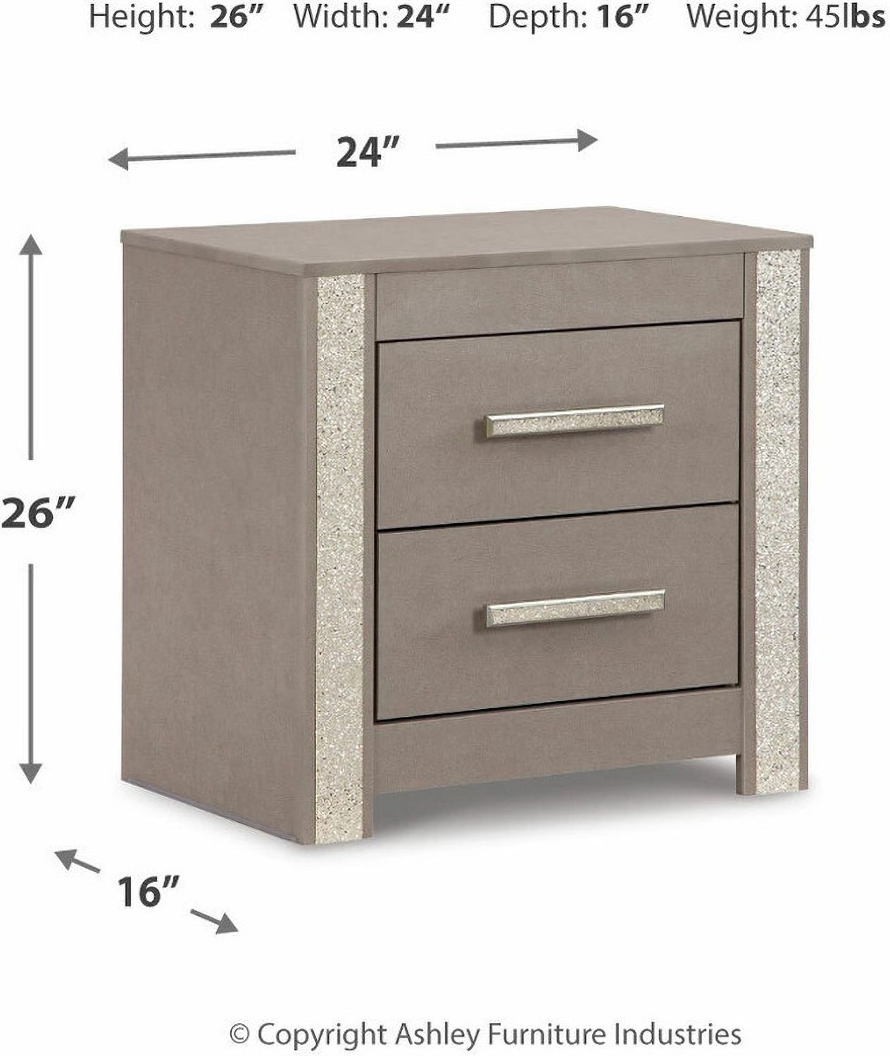 Surancha Gray Two Drawer Night Stand B114592
