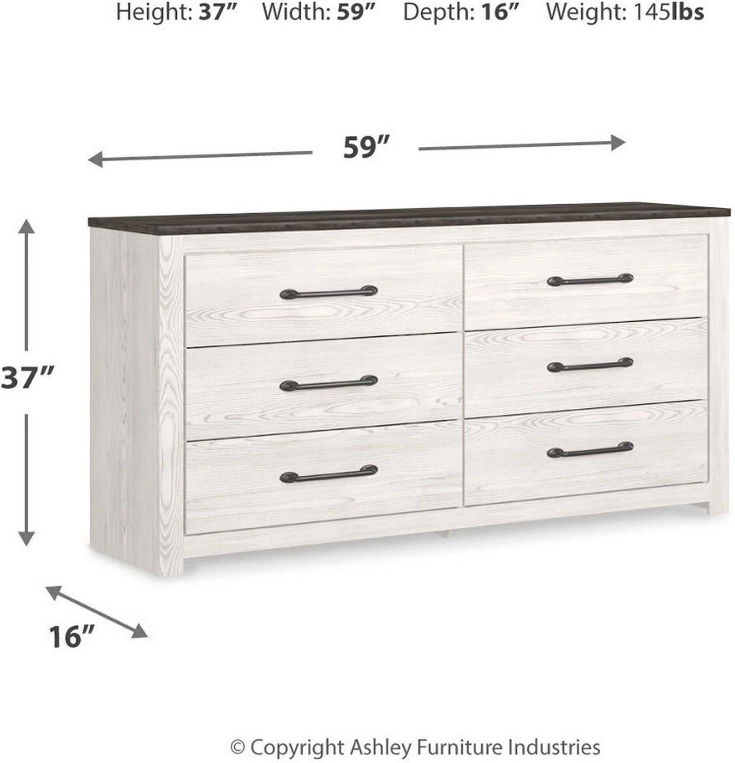 Gerridan White/Gray Dresser B119031