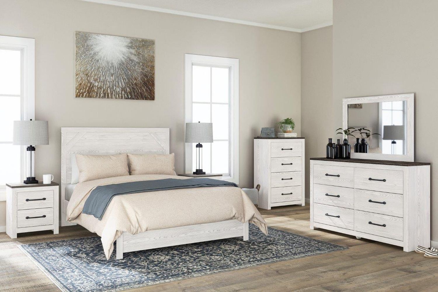 Gerridan White/Gray Bedroom Mirror B119036