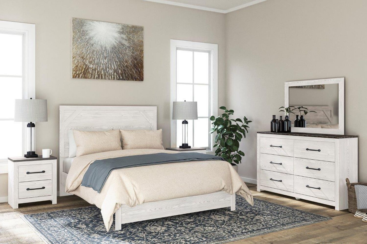 Gerridan White/Gray Bedroom Mirror B119036