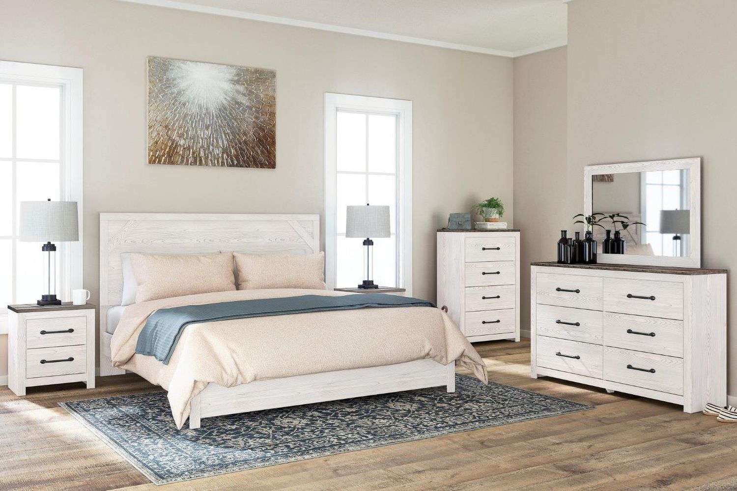 Gerridan White/Gray Bedroom Mirror B119036