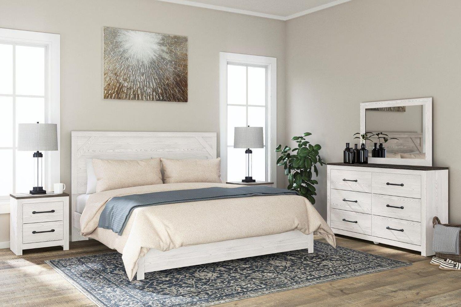 Gerridan White/Gray Bedroom Mirror B119036