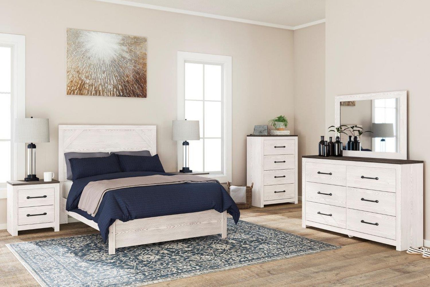 Gerridan White/Gray Bedroom Mirror B119036