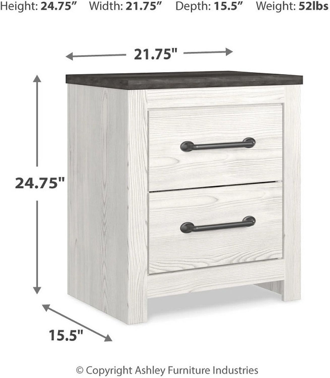 Gerridan White/Gray Two Drawer Night Stand B119092