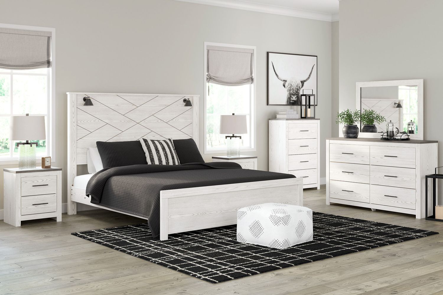 Gerridan White/Gray Two Drawer Night Stand B119092