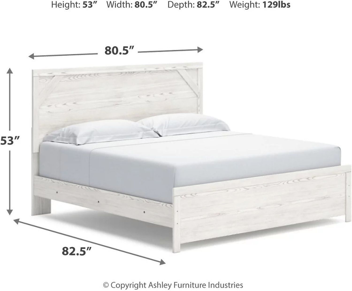 Gerridan White And Gray King Panel Bed B1190B3