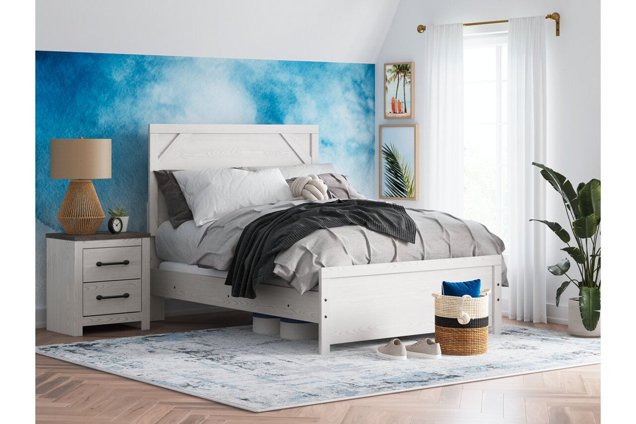 Gerridan White And Gray Full Panel Bed B1190B4