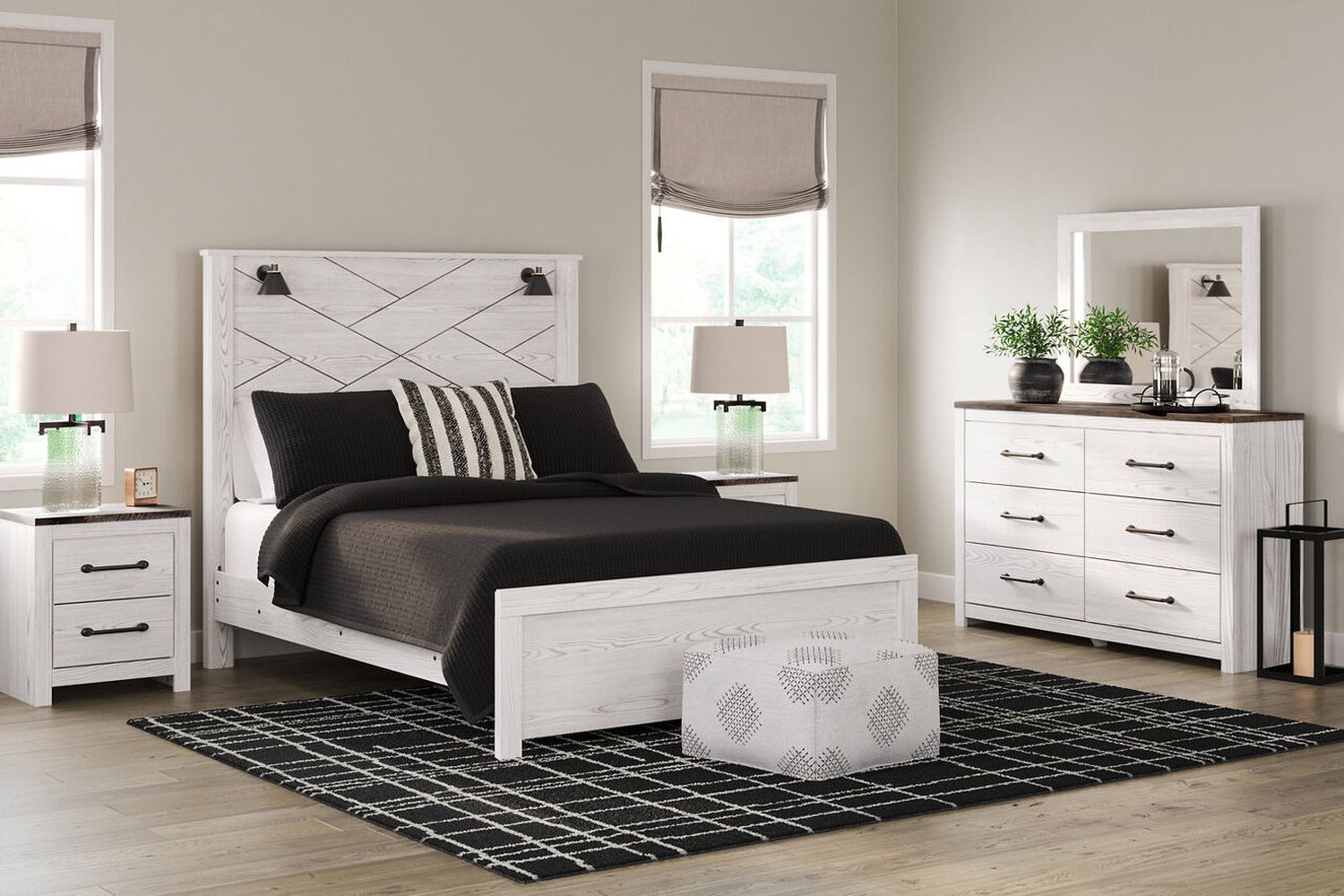 Gerridan White Queen Panel Bed B1190B7