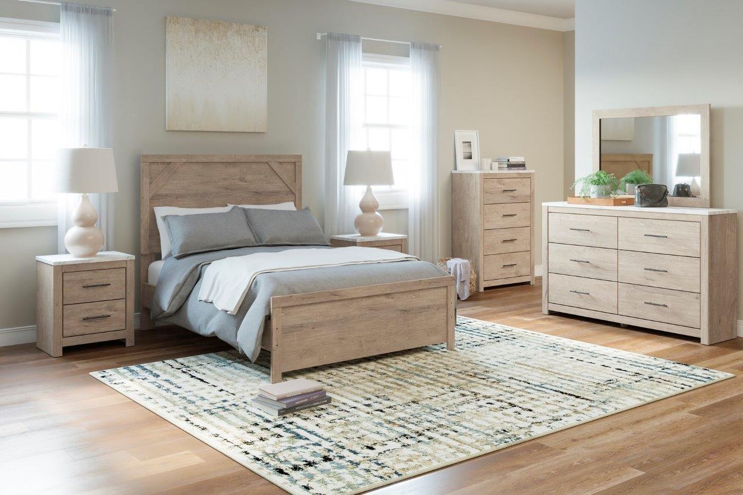 Senniberg Light Brown/White Bedroom Mirror B119136