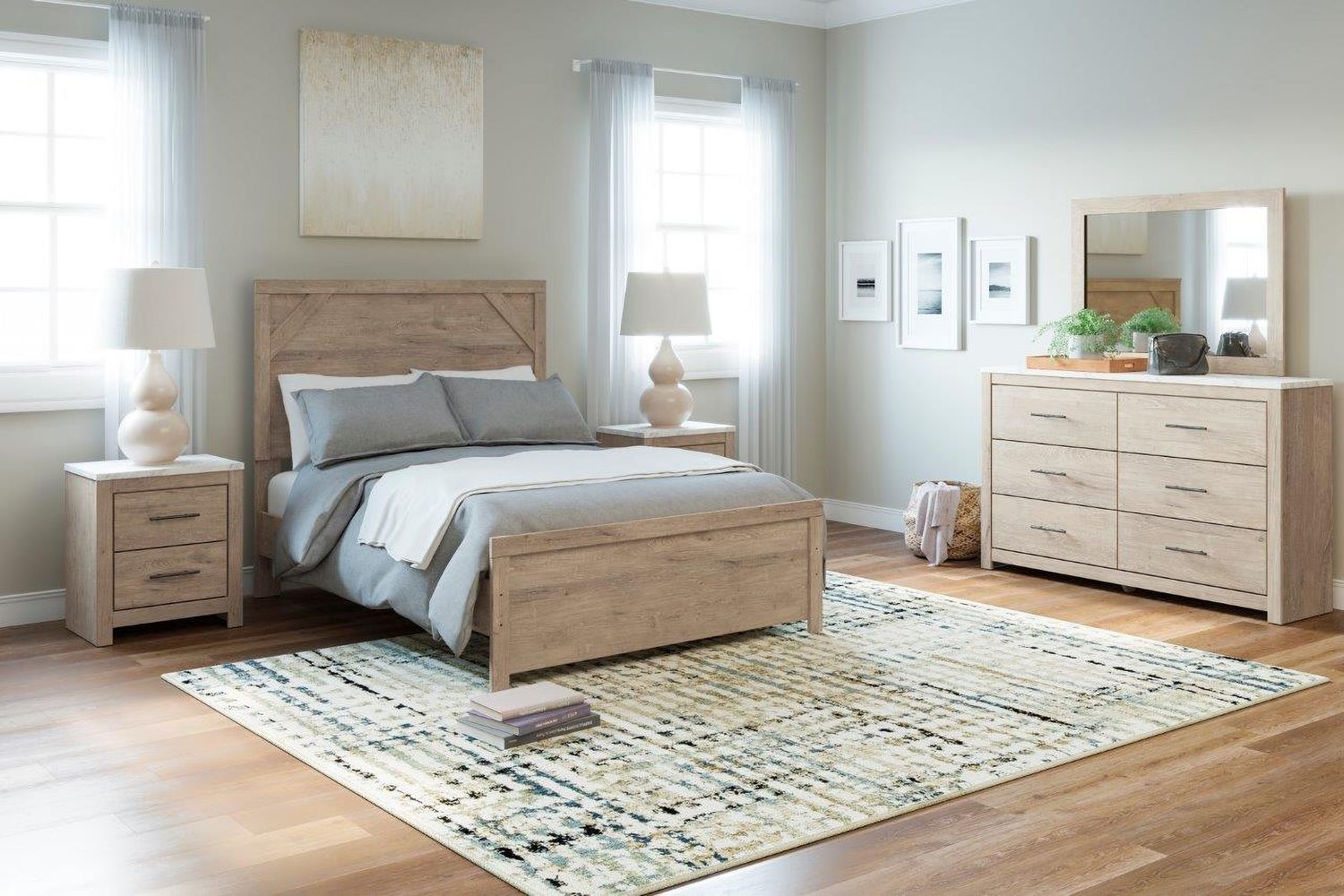 Senniberg Light Brown/White Bedroom Mirror B119136
