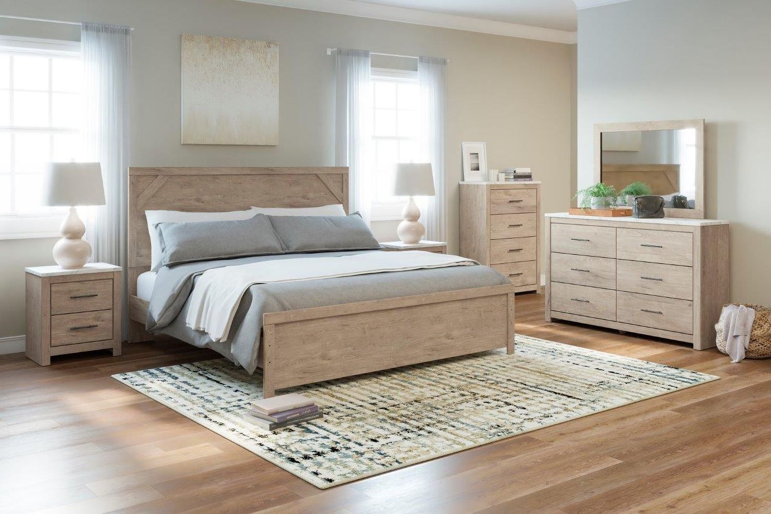 Senniberg Light Brown/White Bedroom Mirror B119136