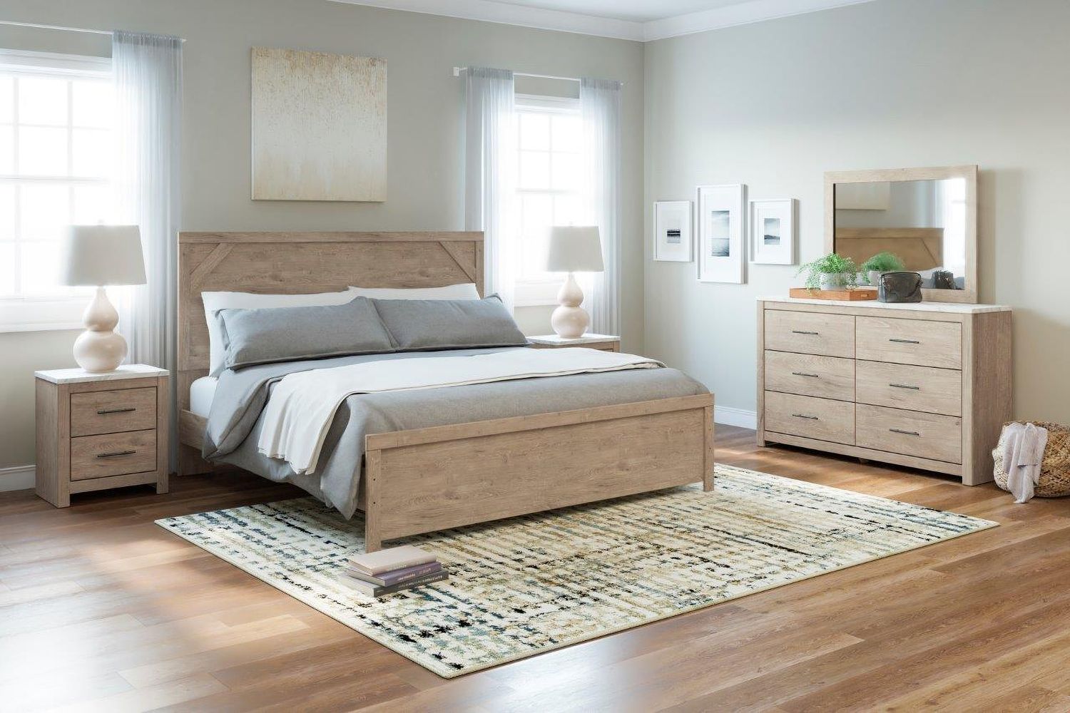 Senniberg Light Brown/White Bedroom Mirror B119136