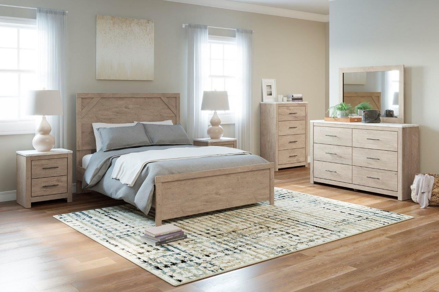 Senniberg Light Brown/White Bedroom Mirror B119136