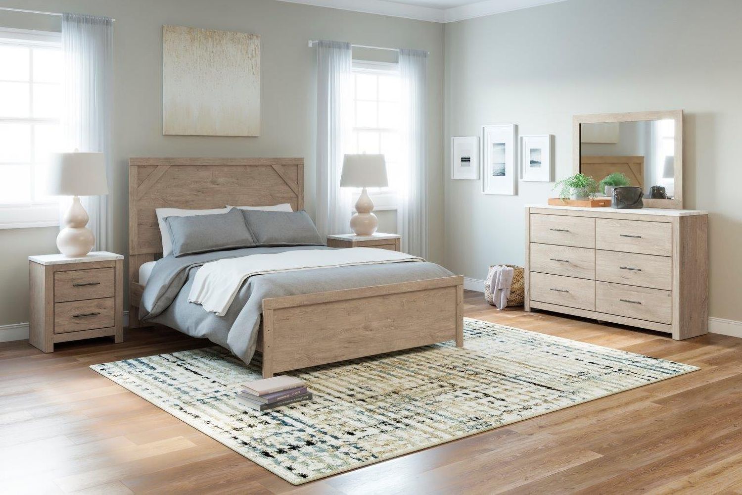 Senniberg Light Brown/White Bedroom Mirror B119136
