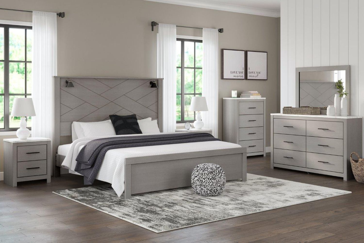 Cottonburg Light Gray And White Mirror B119236