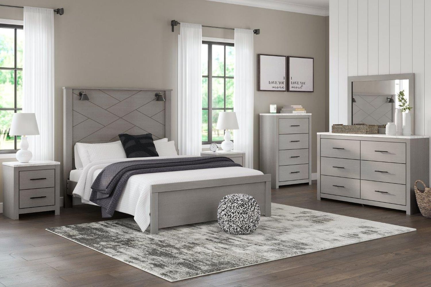 Cottonburg Light Gray And White Mirror B119236