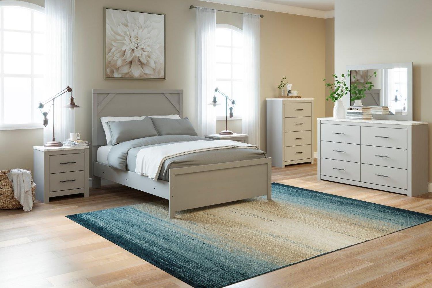 Cottonburg Light Gray And White Mirror B119236