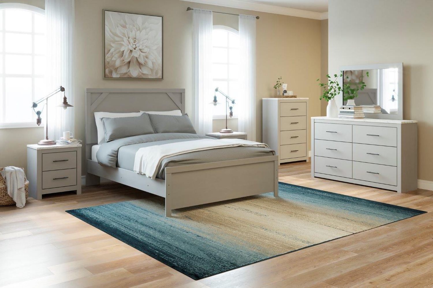 Cottonburg Light Gray And White Mirror B119236