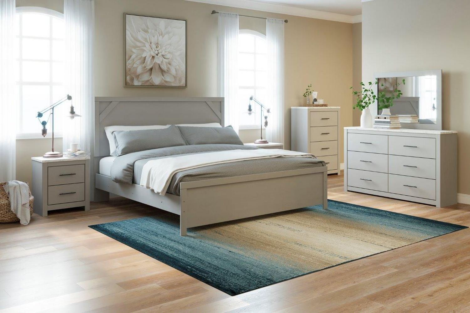 Cottonburg Light Gray And White Mirror B119236