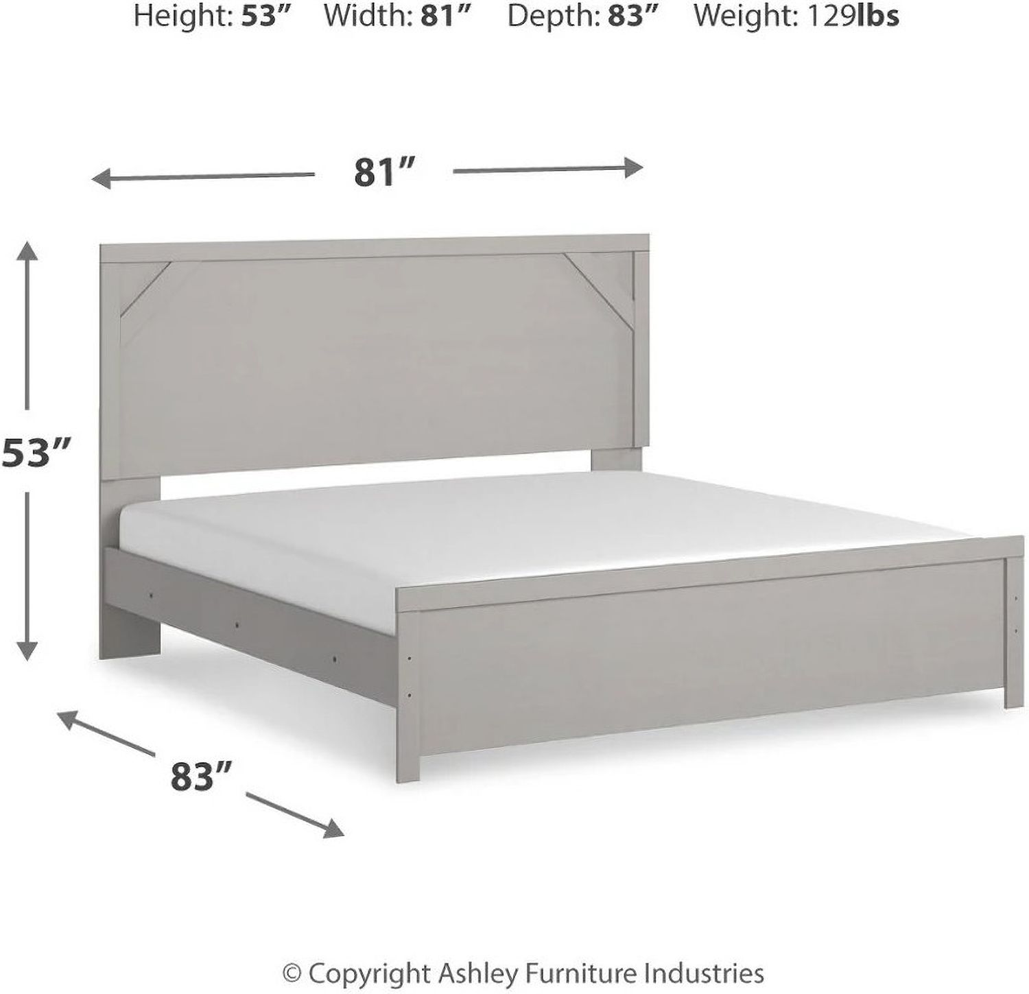 Cottenburg Light Gray And White King Panel Bed B1192B3
