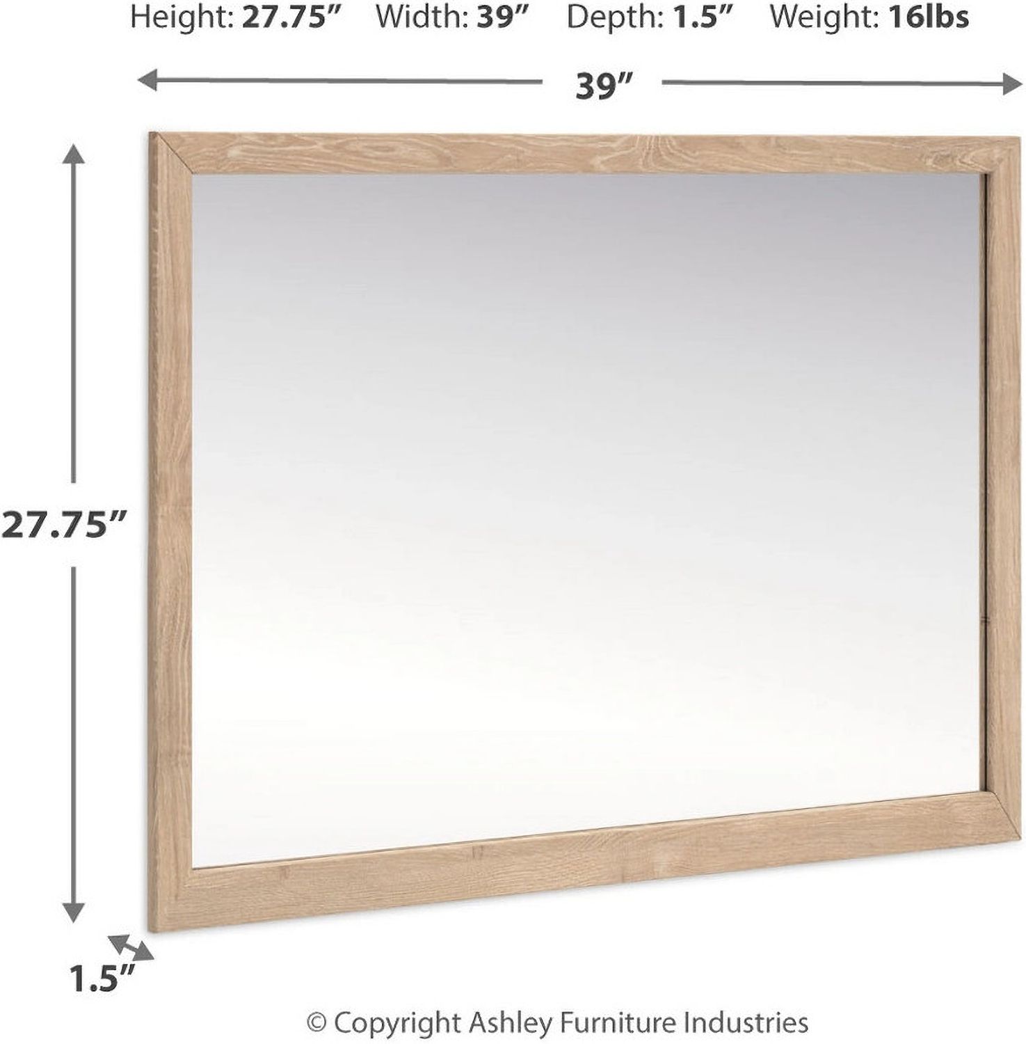 Cielden Bedroom Mirror In Two-tone B119936