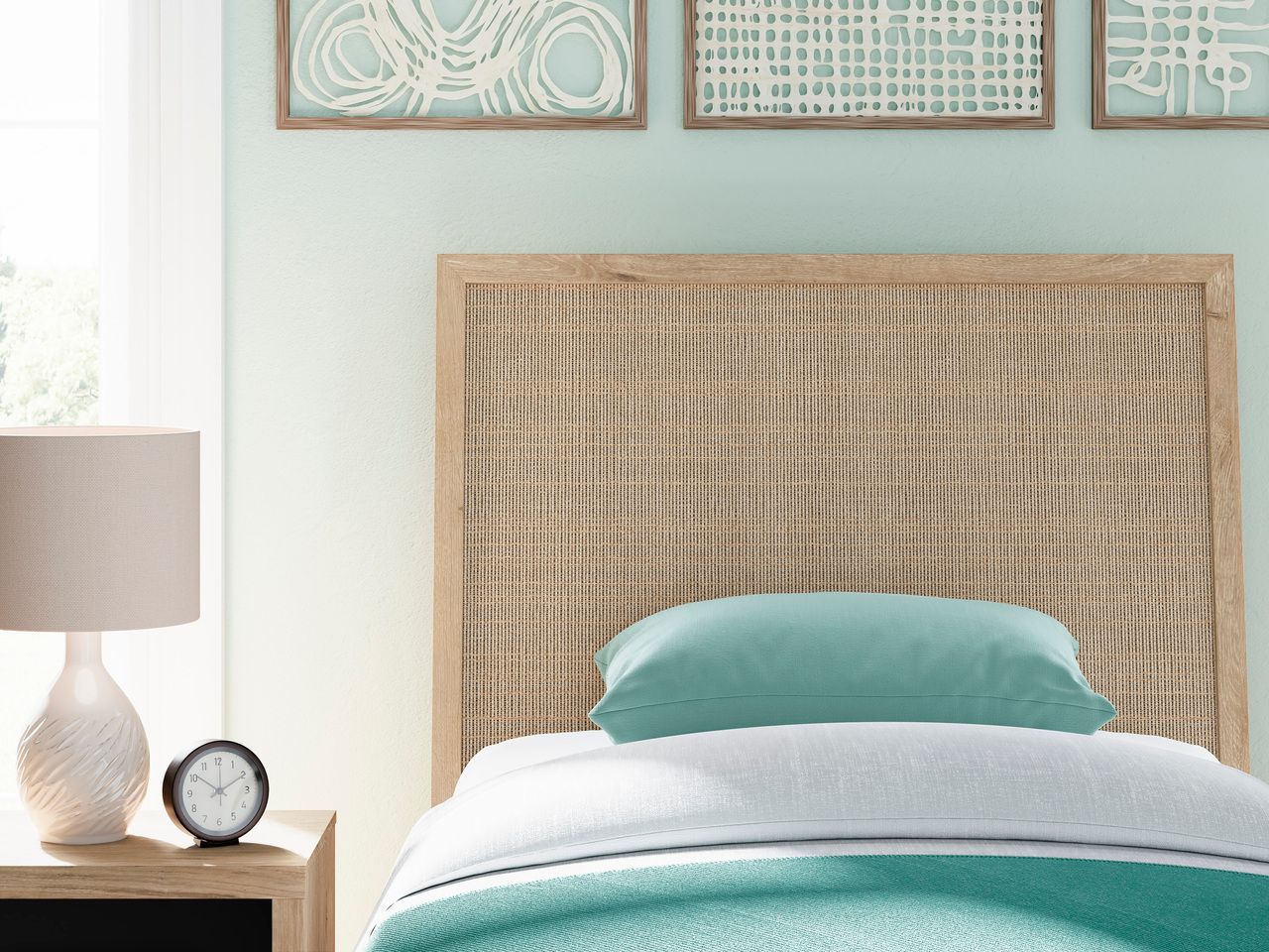 Cielden Twin Panel Headboard In Two-tone B119953