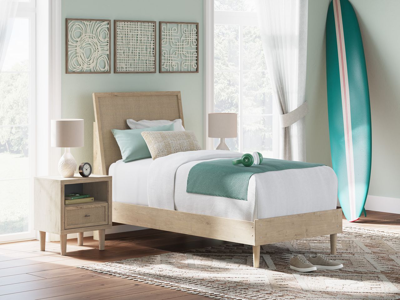 Cielden Twin Panel Headboard In Two-tone B119953