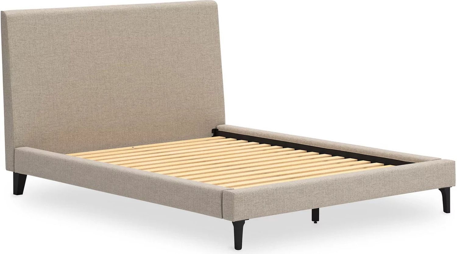 Cielden Queen Upholstered Bed with Roll Slats In Gray B119981