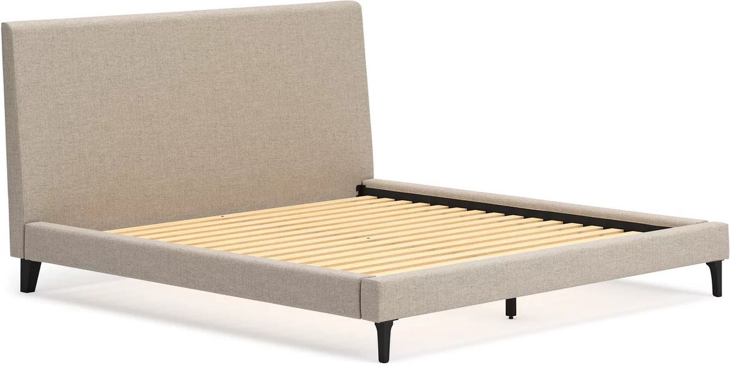 Cielden King Upholstered Bed with Roll Slats In Gray B119982