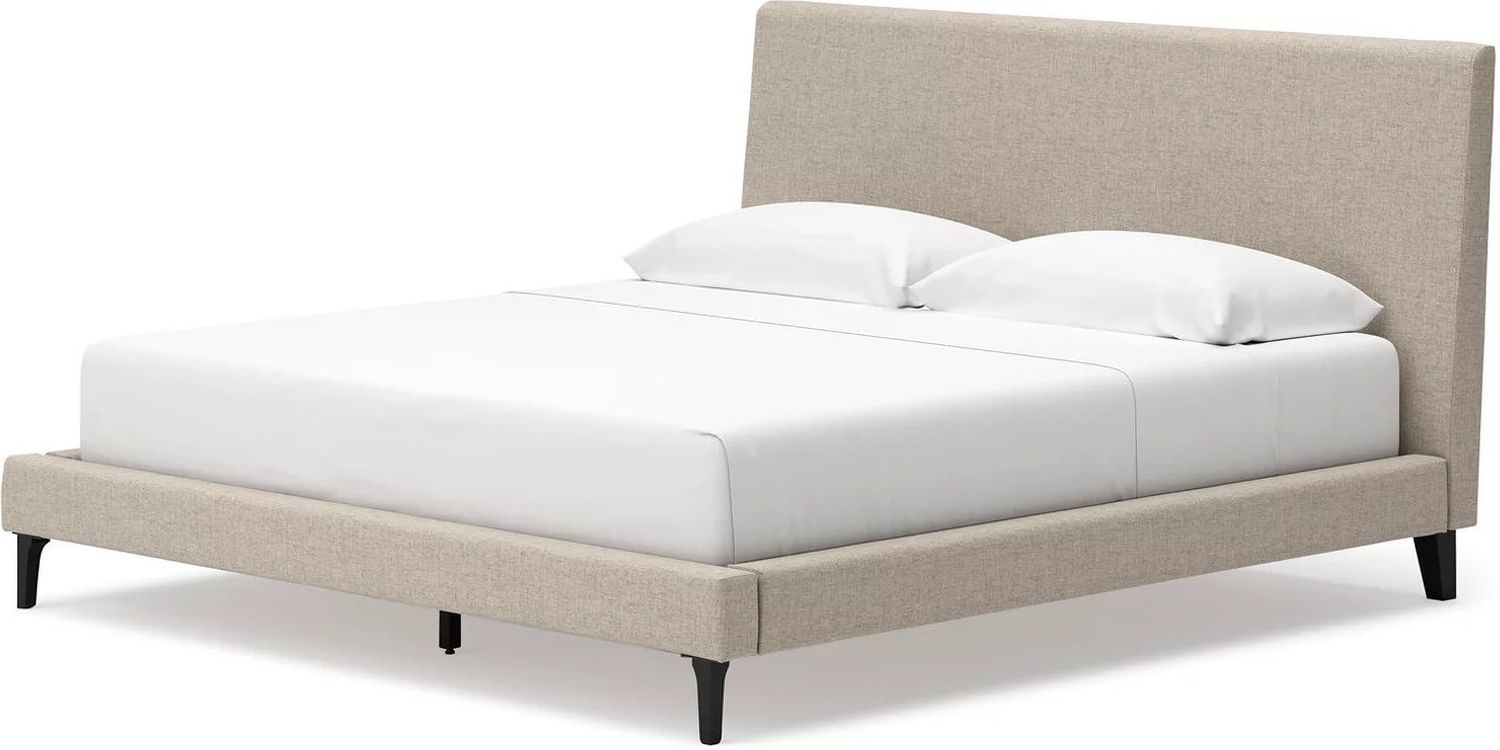 Cielden King Upholstered Bed with Roll Slats In Gray B119982