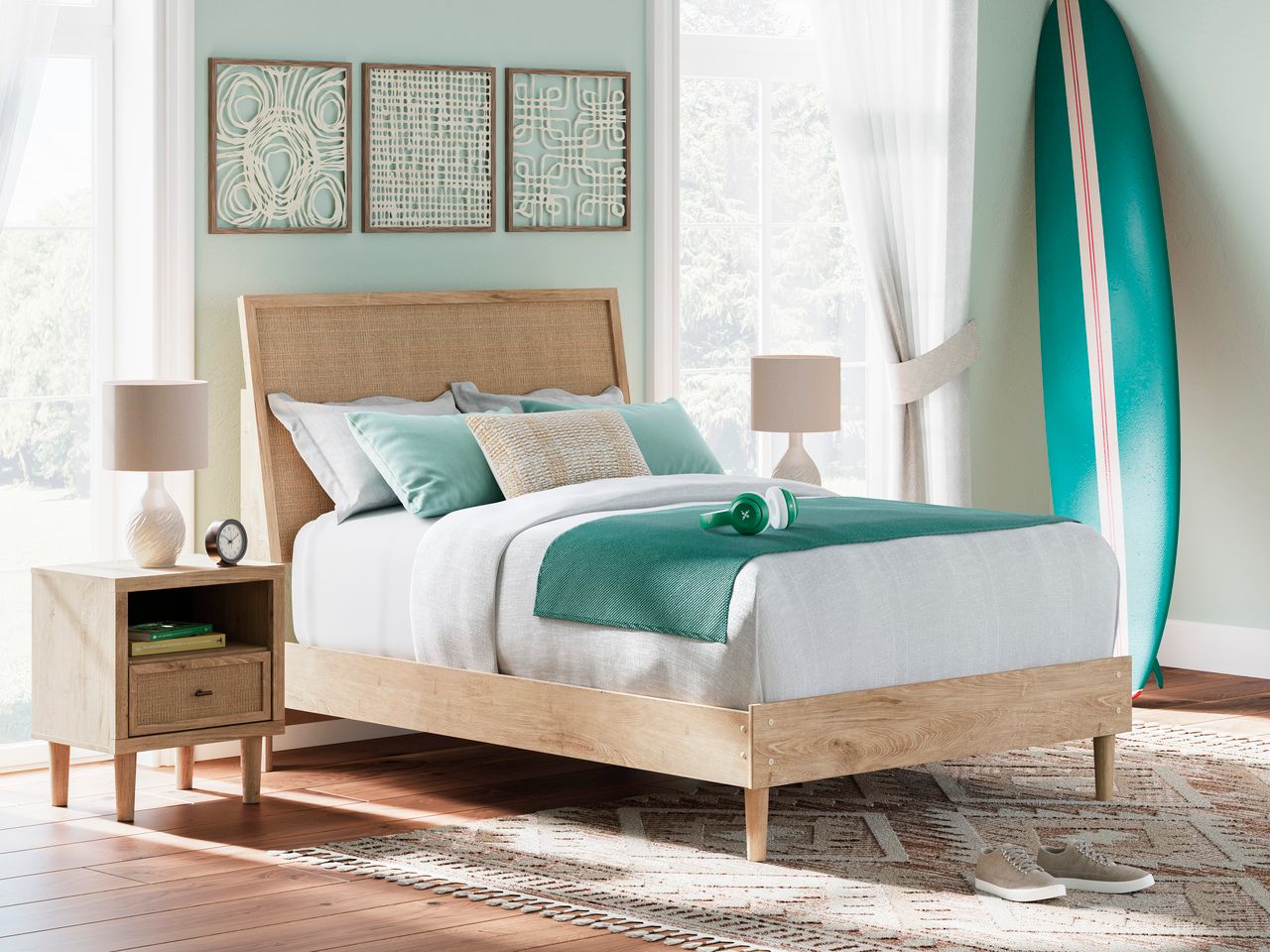 Cielden Full Panel Headboard In Two-tone B119987