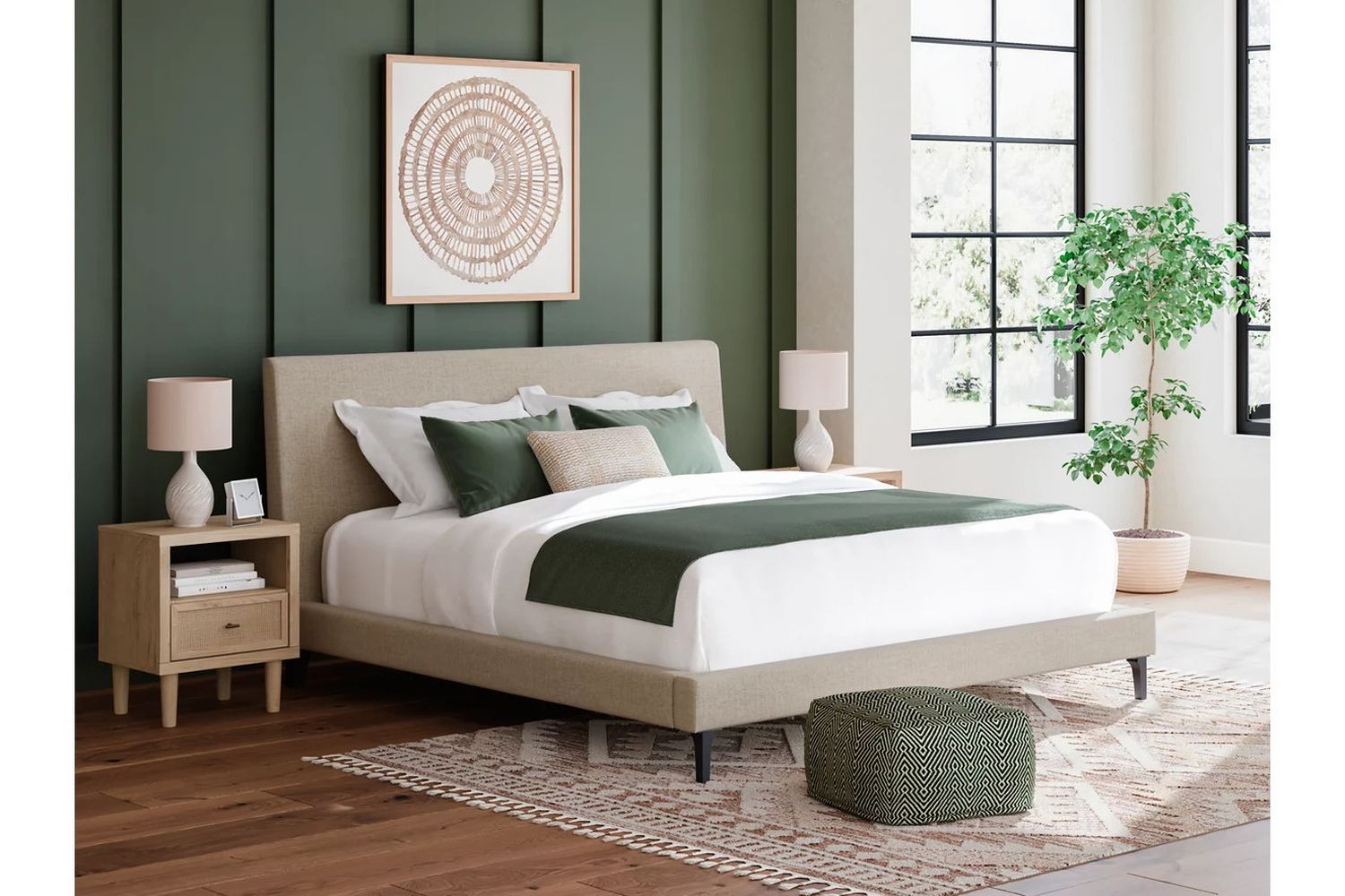 Cielden California King Upholstered Bed with Roll Slats In Gray B119994