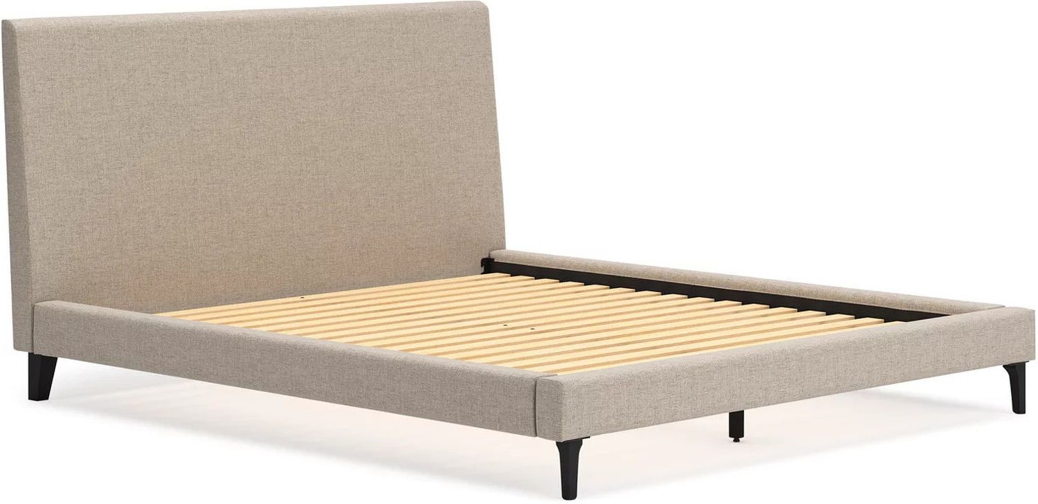 Cielden California King Upholstered Bed with Roll Slats In Gray B119994